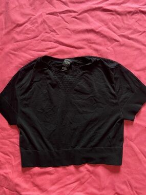 Victoria's Secret Black Cropped Knit Top